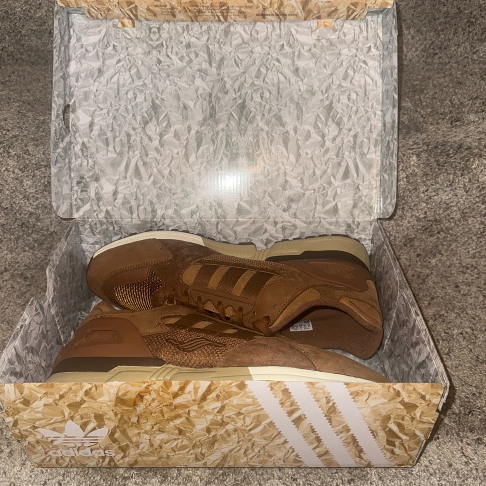 Adidas Tan Sneakers with White Stripes